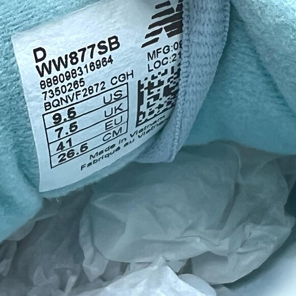 9.5D 9.5 WIDE WIDTH New Balance 877 Gray Light Blue Sneakers‎ Shoes - Picture 11 of 12